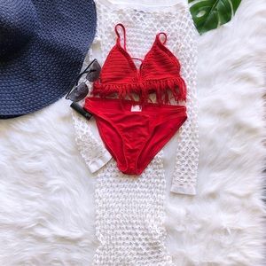 NWOT Grip Off Shoulder Fishnet Bodycon Coverup